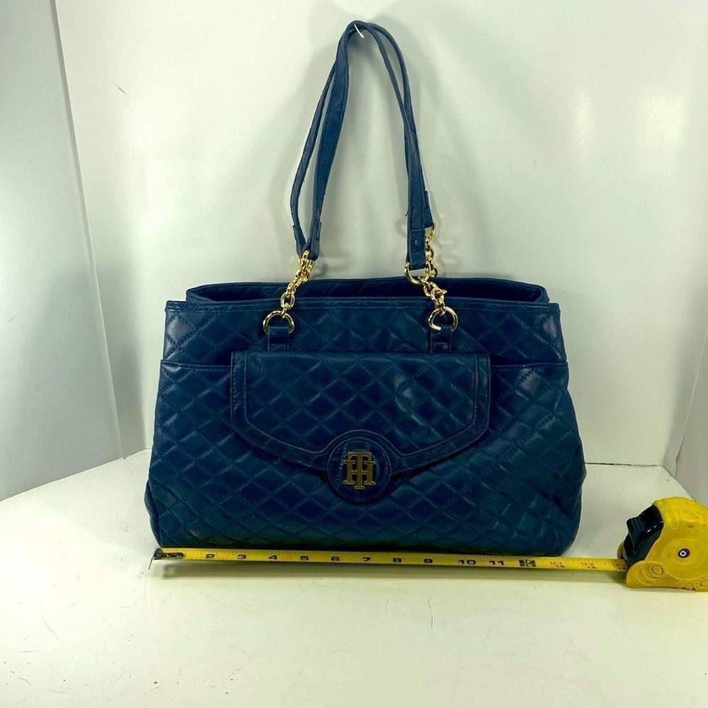 Tommy Hilfiger navy quilted faux leather shoulder bag